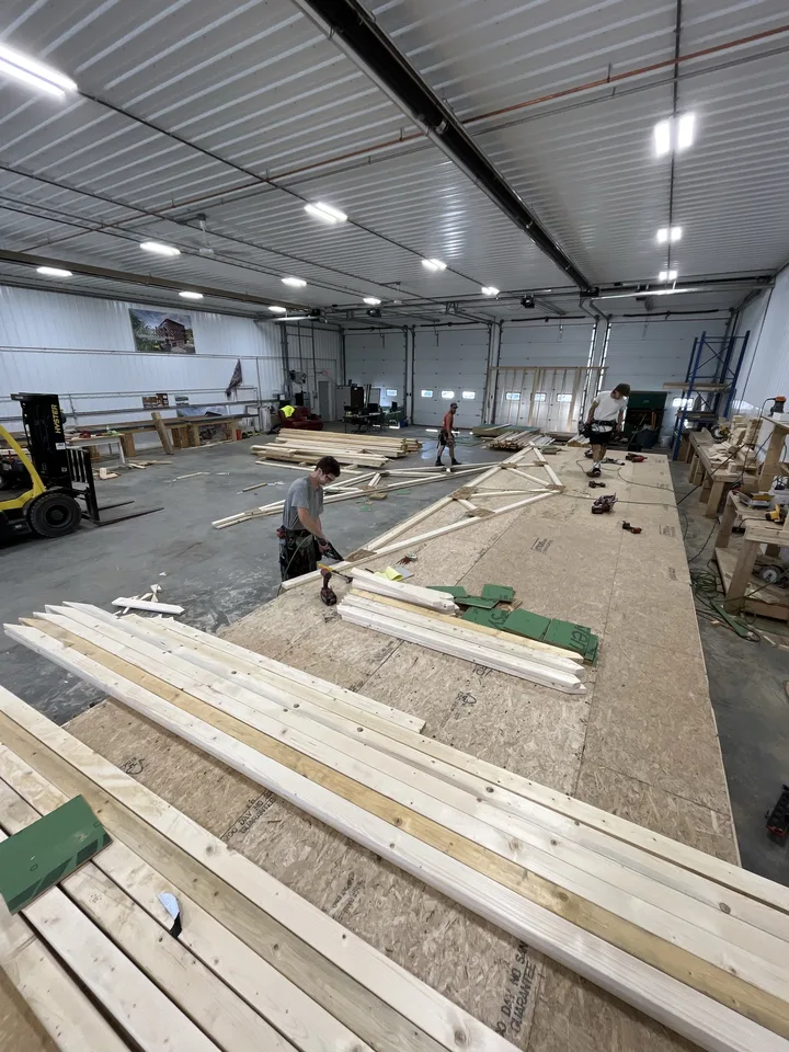 Built off-site on jigs
